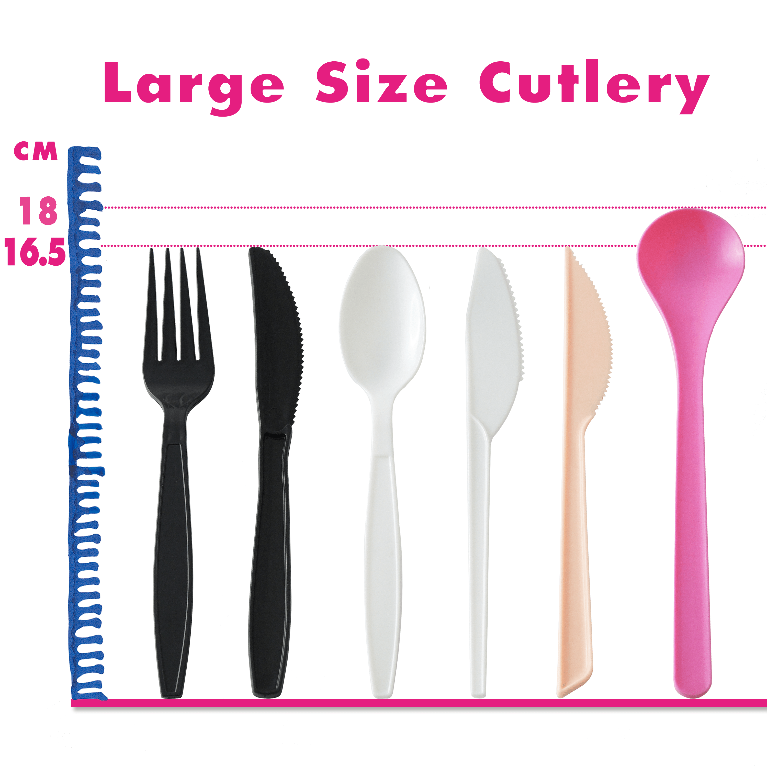 16.518cm Large Plastic Cutlery Supply. ISO & HACCP InHouse